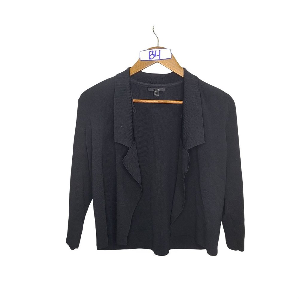 COS Black Open Front Crop Cardigan Size Small